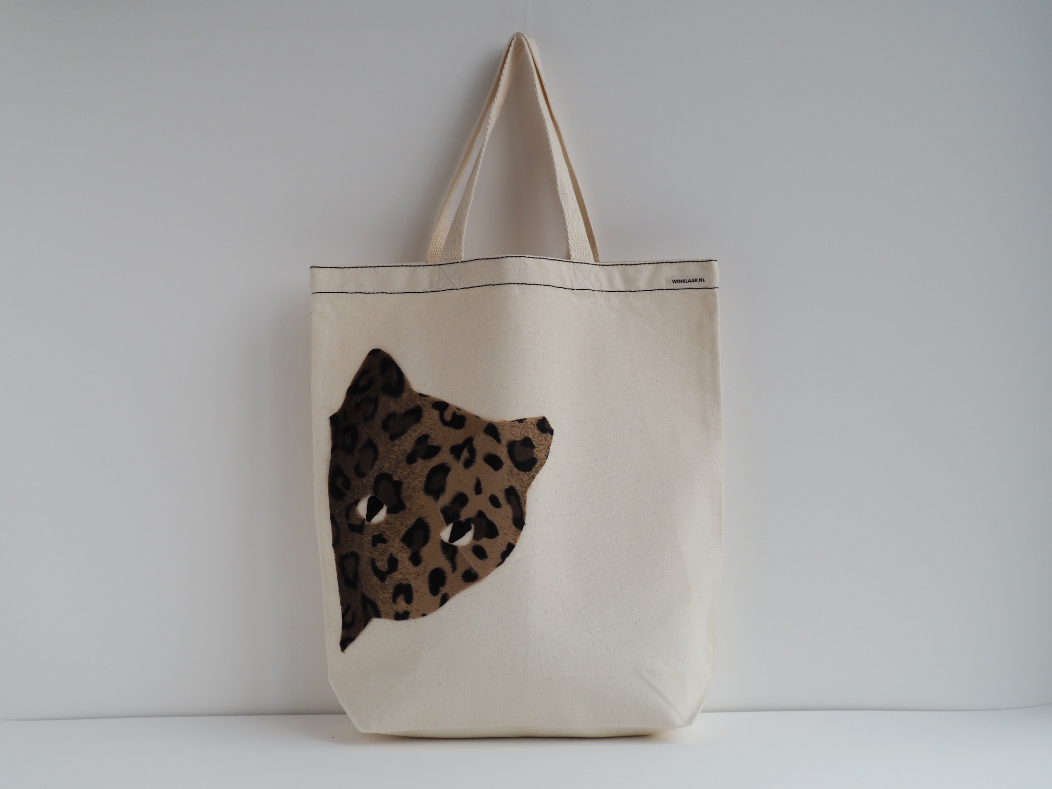 Linnen tas leopard